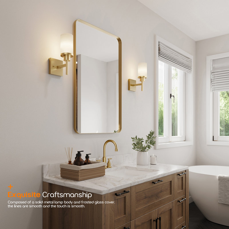 Éclairage pour salle de bain 1 lumière, Or brossé