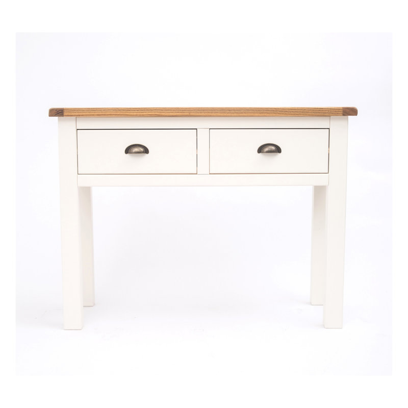 Gerald 100cm Console Table, White/ Antique Brass