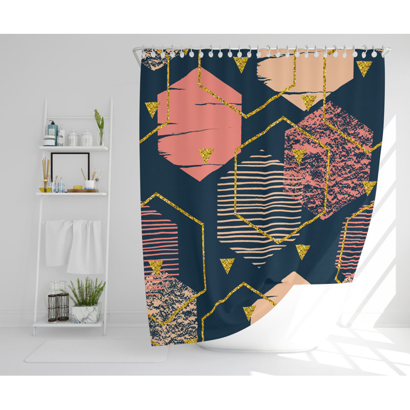 Leamon Polyester Shower Curtain, 177cm H x 177cm W