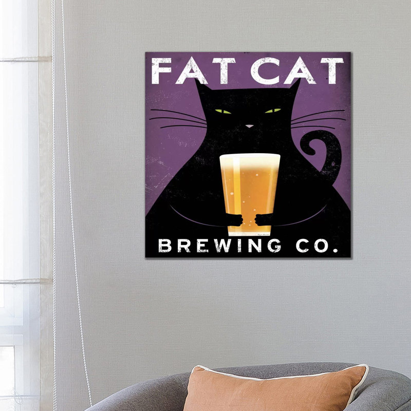 Fat Cat Brewing Co. 1 Piece Wrapped Canvas Painting, 66.04 cm H x 66.04 cm W x 1.91 cm D