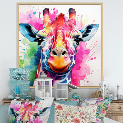 Colorful Majestic Giraffe Melody - Giraffe Animal Wall Art
