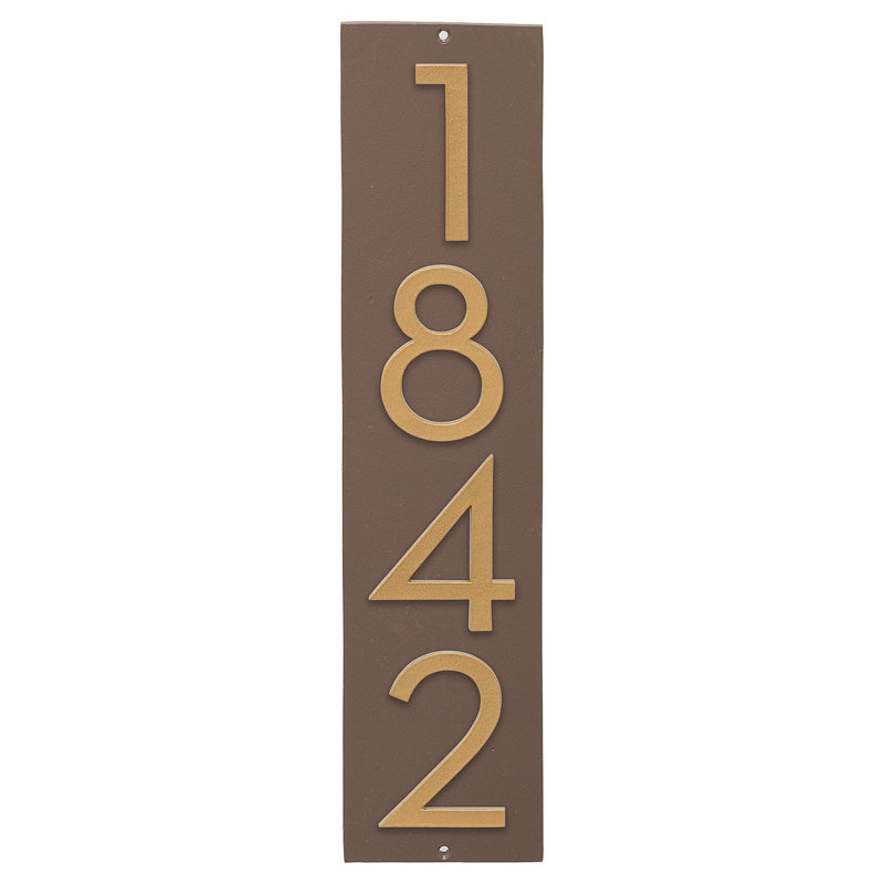 Plaque murale rectangulaire verticale flottante 6 po, Taupe / argent, Oui