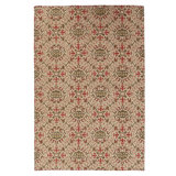 Flatweave Wool Ikat Area Rug in White And Multi