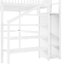 Grand lit mezzanine en métal blanc avec 16 lumières DEL statiques et espace sous la tablette à vitesse contrôlée, espace