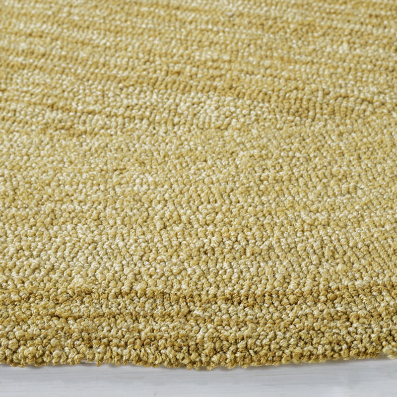 Taran Hand-Hooked Green Area Rug, Round 8'