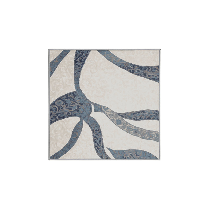 Silky Soft Plush Gray Area Rug, Square 3'