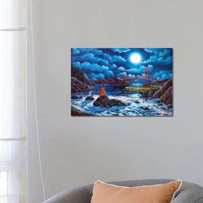 Mermaid At The Golden Gate Bridge by Laura Iverson - Wrapped Canvas Print