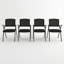 Chaise de conférence noire pliante, ensemble de 4 sièges de formation empilables pour entreprise, chaise ergonomique pliable minimaliste