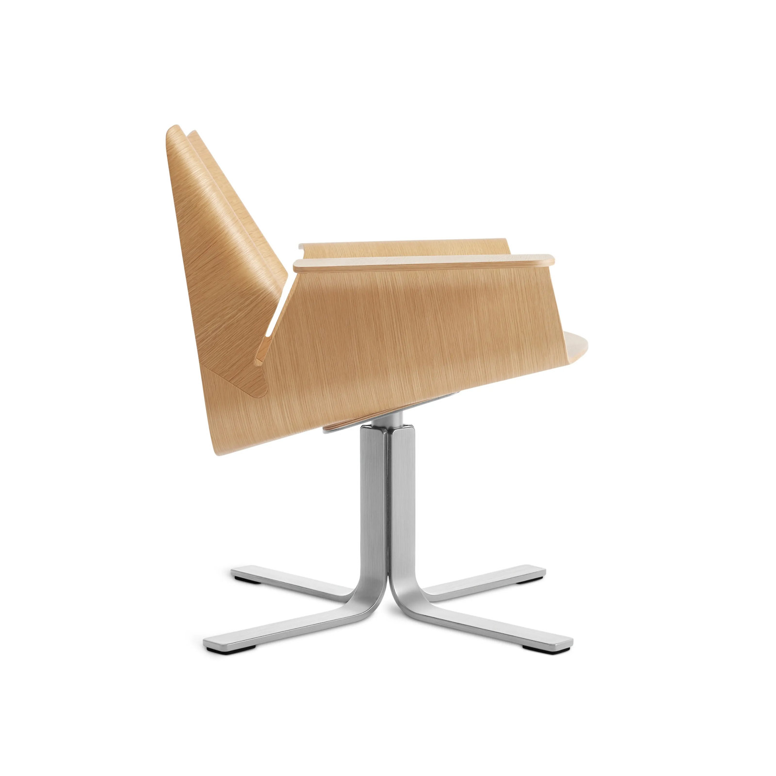 Buttercup Swivel Office Chair, White Oak/Stainless Steel
