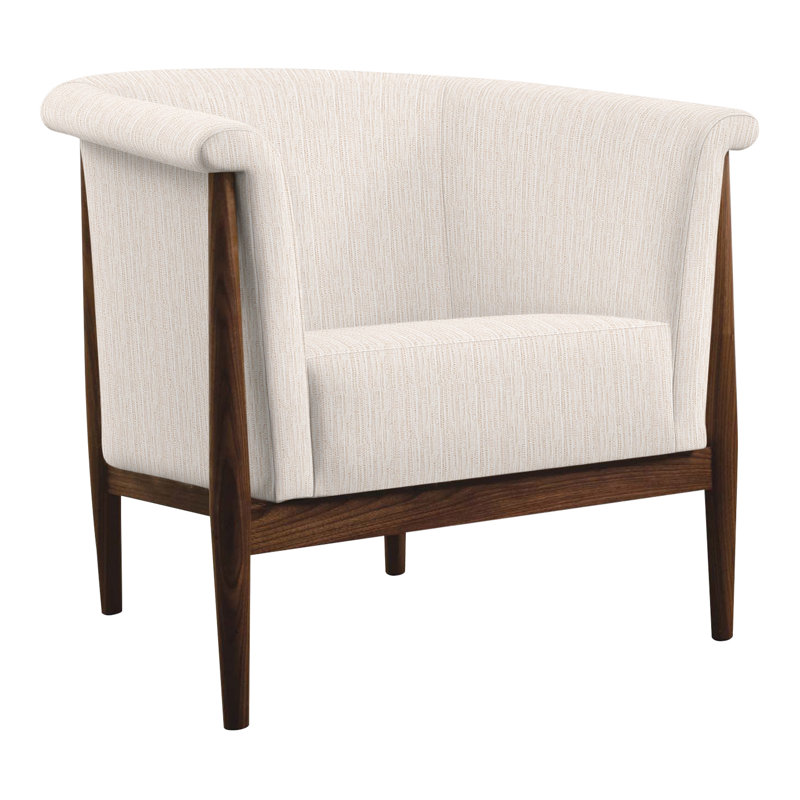 Fauteuil demi-tonneau l 34,5 po Walnut Grove, Perigold Poros coquille d'œuf