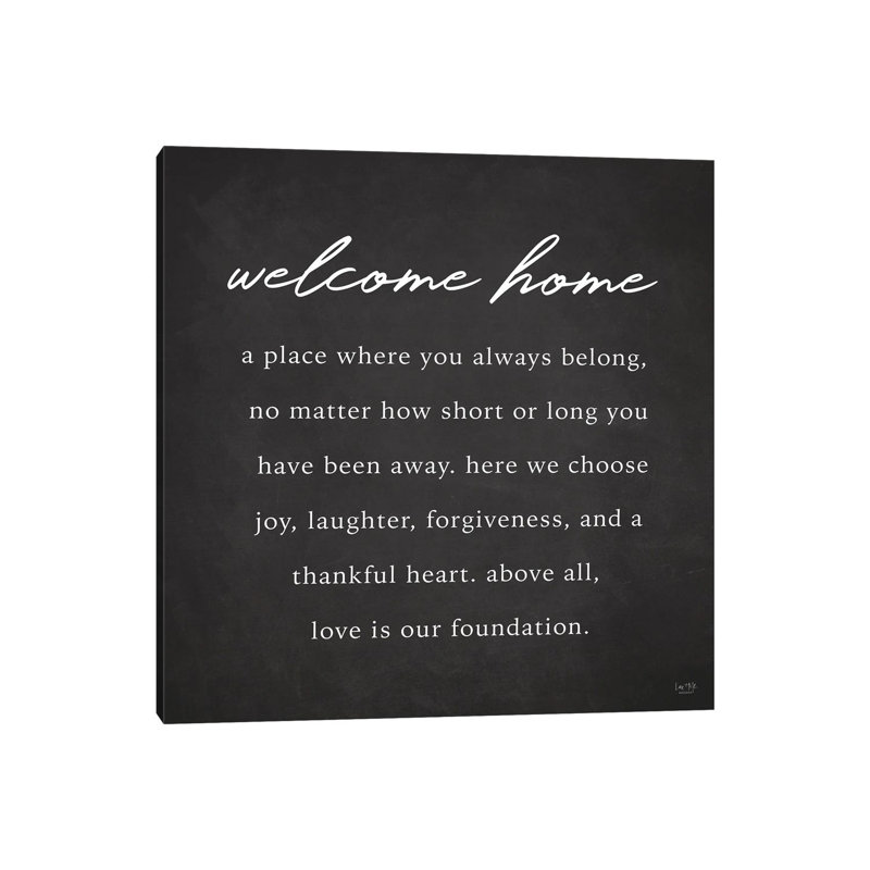 Welcome Home by Lux + Me Designs - Wrapped Canvas Print, 30.48 cm H x 30.48 cm W