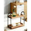 Organisateur de parfum et de bijoux à 2 niveaux avec crochets, plateau de meuble-lavabo en bois pour comptoir de salle de bain, commode ou étagère de rangement pour maquillage et soin de la peau
