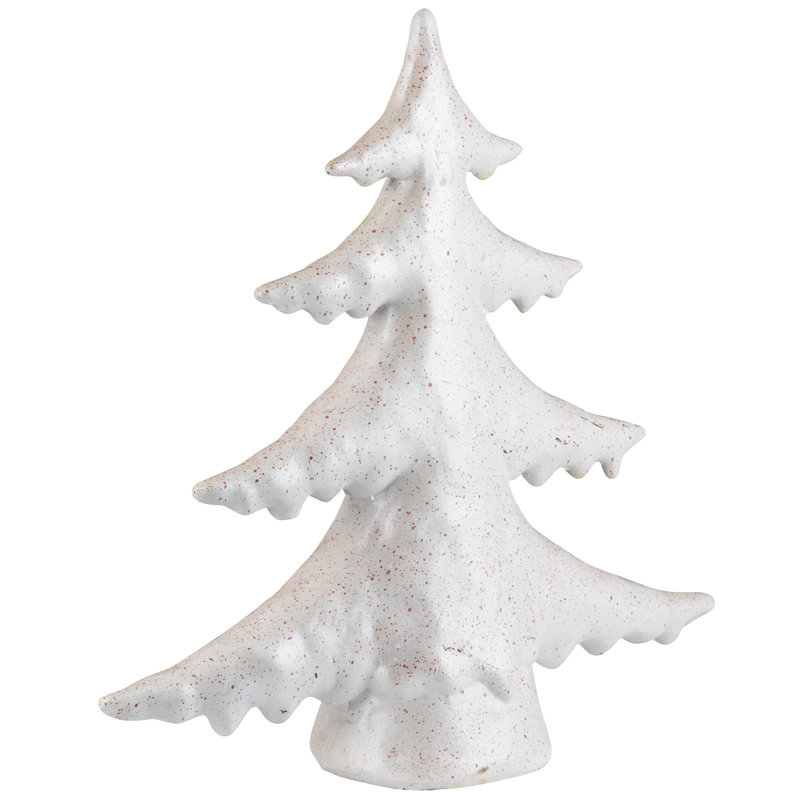 Décoration de table arbre de Noël brillant moucheté - 10 po - blanc