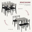 Table de salle à manger pour 4 personnes, ensemble de 4 petites tables et chaises, ensemble de repas carré pour 4 personnes, ensemble de table de salle à manger, ensembles de cuisine et de salle à manger 5 pièces pour petits espaces-1549622597