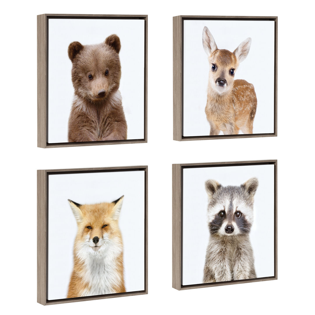Kiranveer 'Woodland Animals' by Amy Peterson - Floater Frame Graphic Art Print on Canvas Trinx Mat 