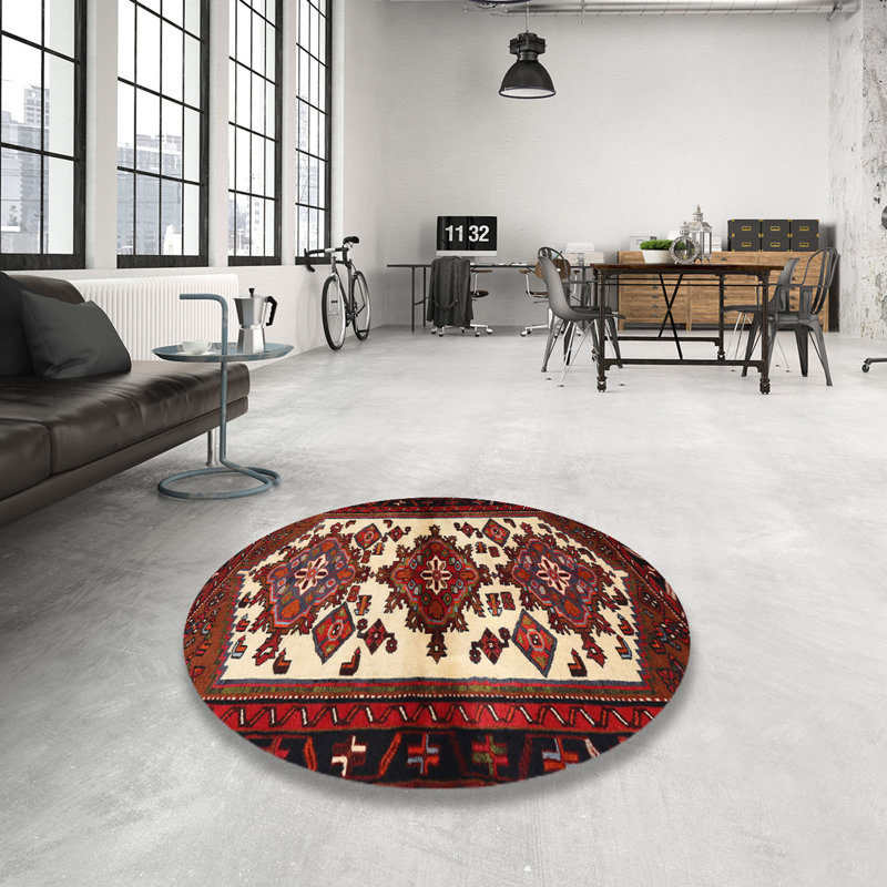 Tapis oriental brun / beige, Rond 7 pi