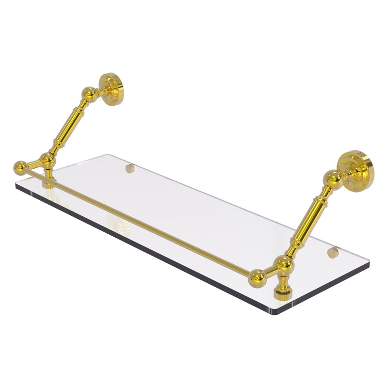 Marchmont Bracket Shelf, Polished Brass, 7.3" H x 24" W x 8.6" D