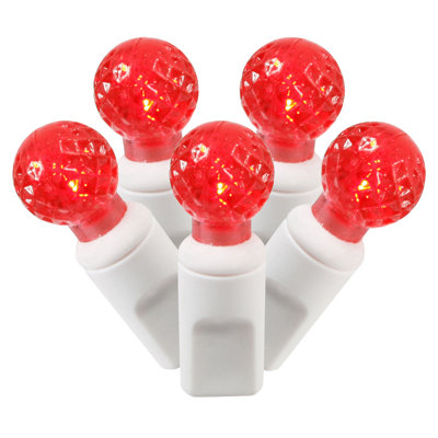 Single Mold G12 Berry LED Christmas Light Set 34' White Wire