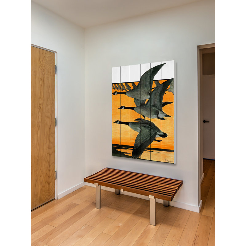 « journal oies », impression sur bois, H 60 po x l 40po x P 1,5 po