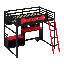 Lit mezzanine en bois avec bureau-1746373085