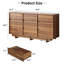 Ensemble de chambre à coucher 3 pièces Catarina, commode 9 tiroirs et 2 tables de chevet, brun-724780166