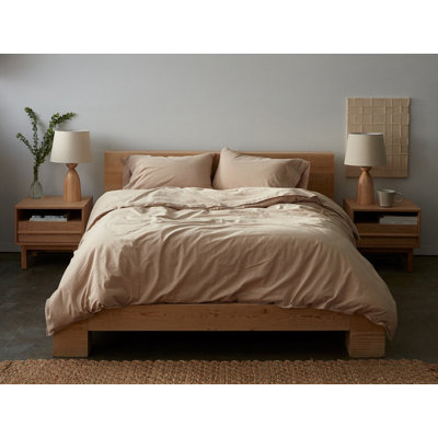 Ensemble de draps en percale organique froissé