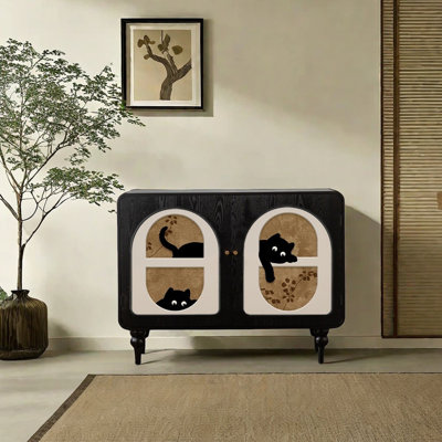 Armoire d'appoint moderne en bois massif