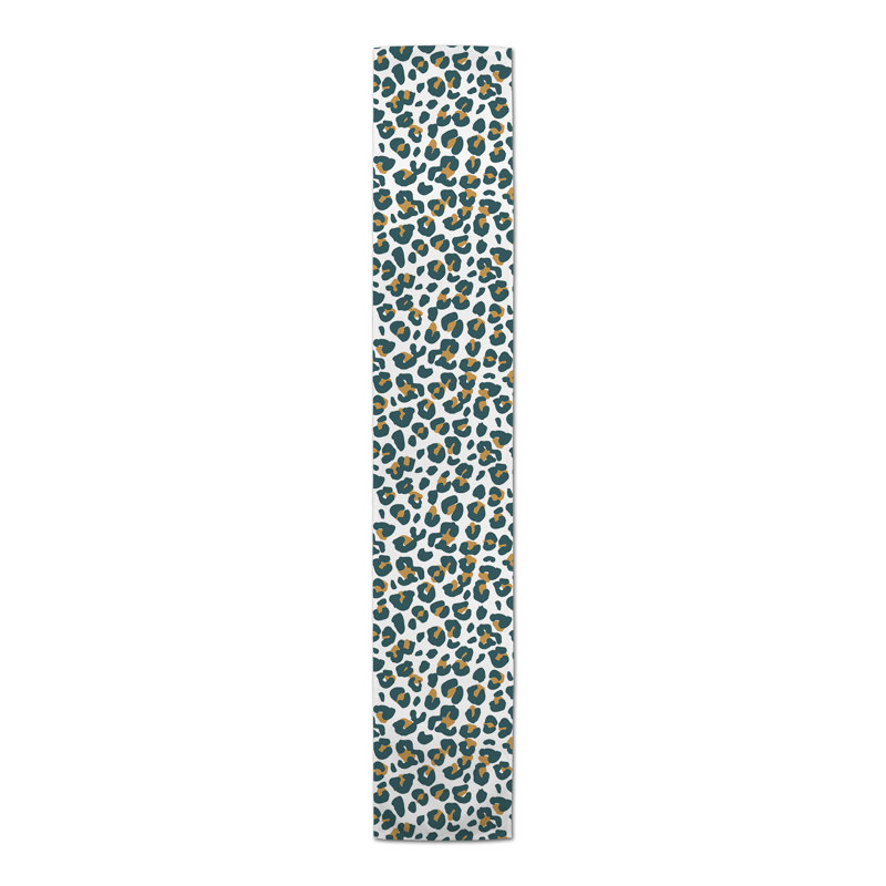 Dunihue Animal Print Cotton Blend Table Runner, 72" L x 16" W, White