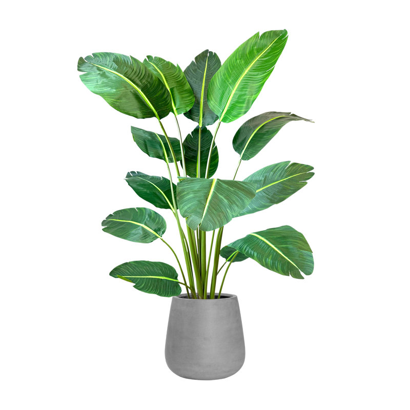 Madagascar Faux Palm Tree in Fiberstone Planter