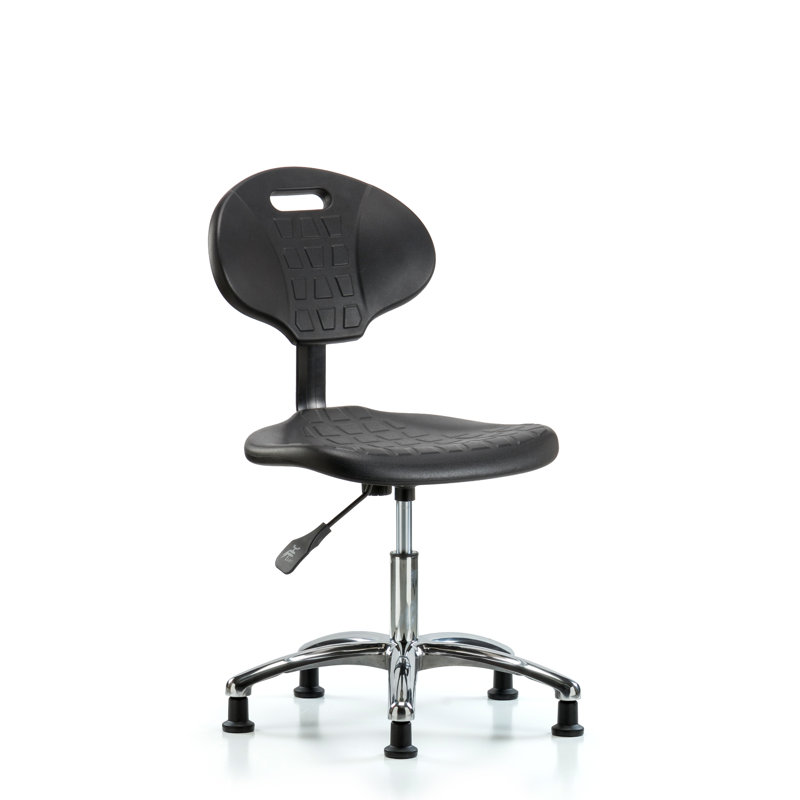 Chaise de travail Jaylene, Noir, Patins