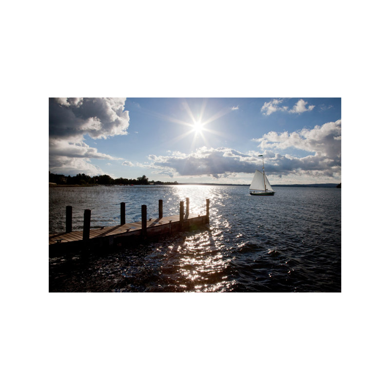 Sunrise at Crooked Lake Conway, Michigan '10 1 Piece Floater Frame Wall Art on Canvas, 101.6 cm H x 66.04 cm W