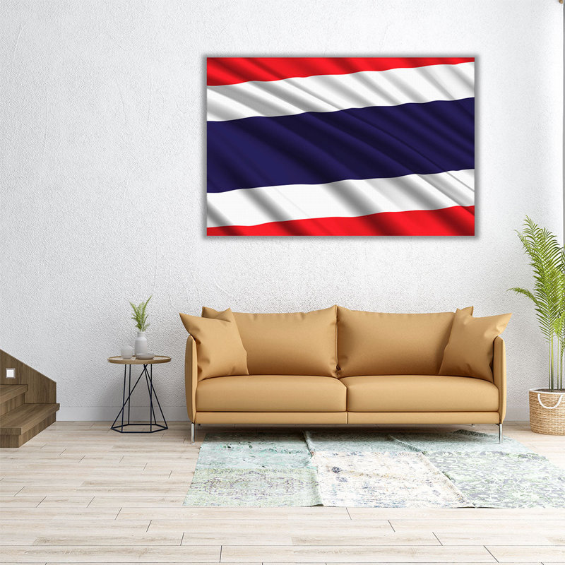 Drapeau de la Thaïlande flottant - reproduction d'art sur toile, H 20 po x l 30 po