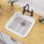 L 19 po x P 19 po sous-comptoir / comptoir blanc avec évier de cuisine en argile réfractaire à simple cuve de ferme pour petite salle de bain avec accessoires