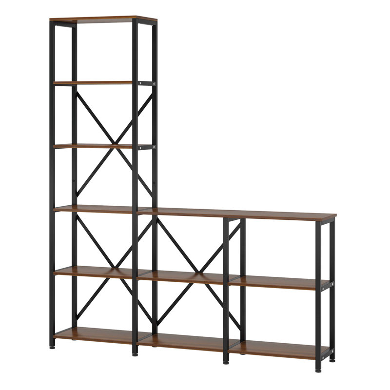 Bibliothèque étagère de coin à 9 tablettes