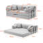 Canapé-lit convertible, canapé-lit pliant en tissu mélangé bicolore avec structure de forme fixe, canapé-lit de salon pour chambre à coucher de salon-870083252