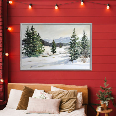Giclée encadrée par Winter Forest Frosty Hills, design par Petal Prints Design