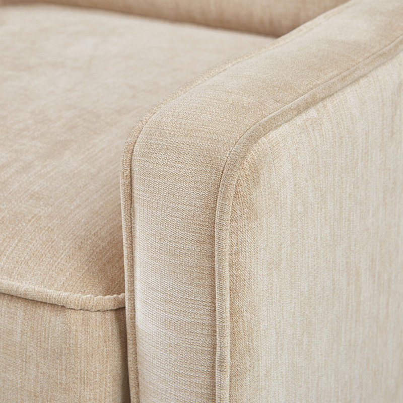 Cream Lawson Swivel Accent Chair with Wood Frame