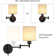 Plug in Wall Light Set of 2, Swing Arm Wall Lamps, with Linen Lampshade
