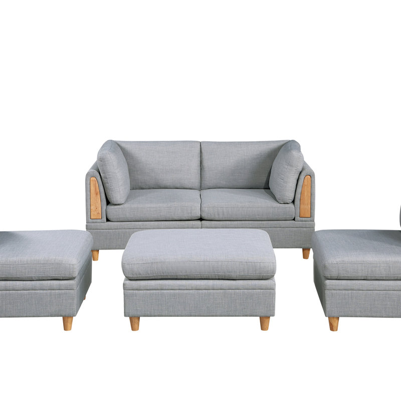 MODULA SET - 5PC Dorris Fabric Sectional Sofa (Sectional)
