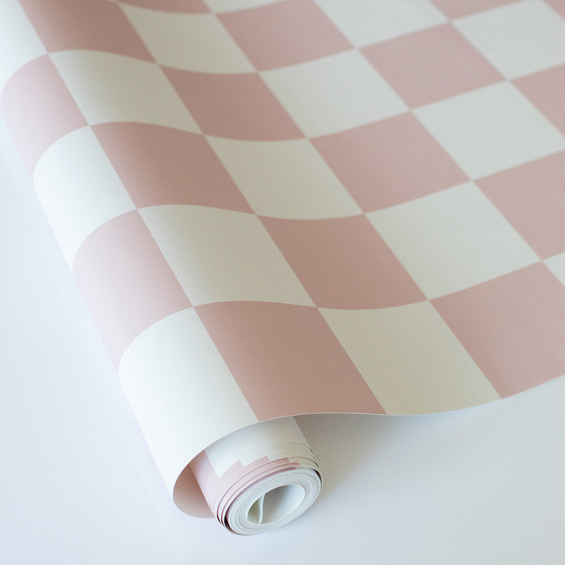 Papier peint adhésif Checkmate, Rose