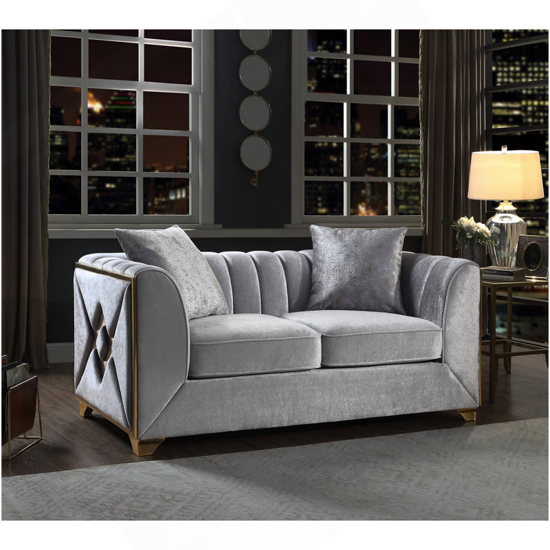 Causeuse en argent de style moderne Velencia, Argent argent