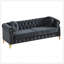 Luxueux canapé Chesterfield en velours avec boutons capitonnés, clous en cuivre et ornements suspendus pour une vie élégante-1596242080