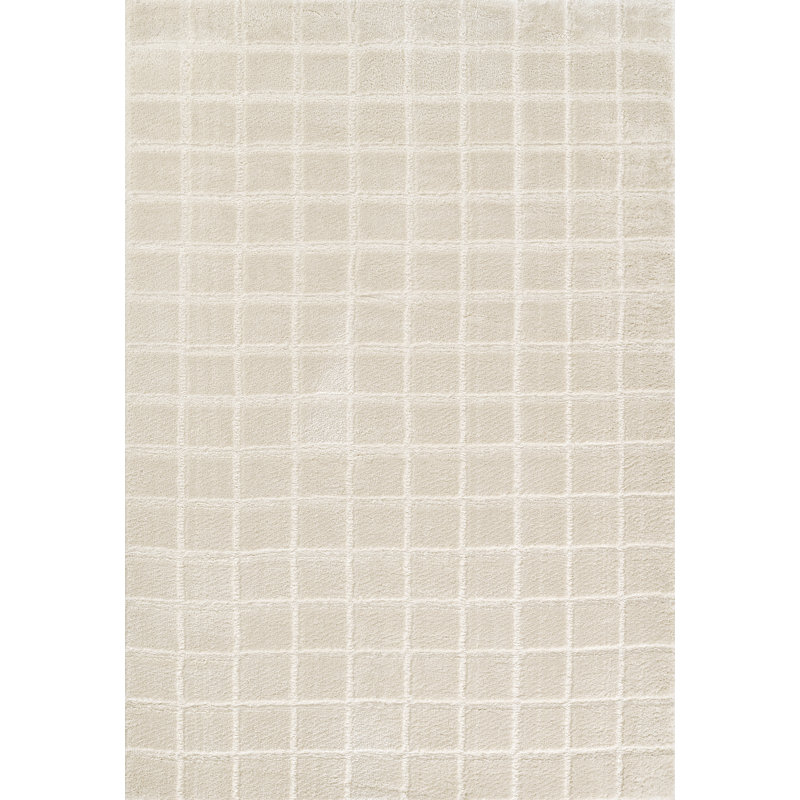 Tapis ivoire en polyester à motif géométrique Novograzt par Momeni Taylor 5 pi 3 po x 7 pi 6 po