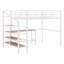Lit mezzanine en métal avec bureau et échelle de rangement latérale-693607228