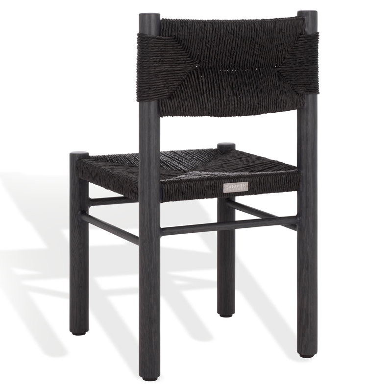 Romona Rattan Weaving Outdoor Dining Chair, Black