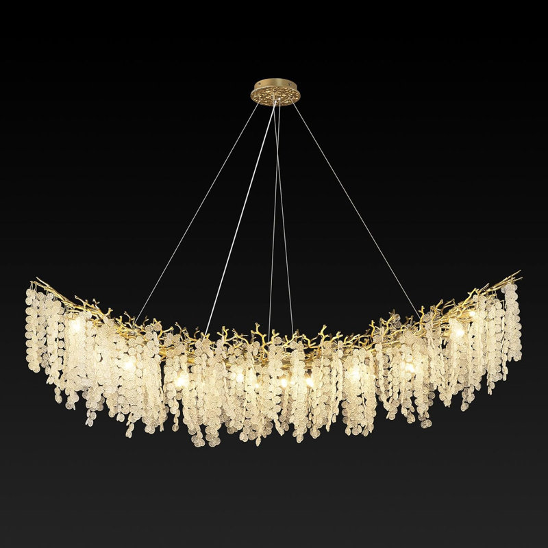 Lustre en cristal, Doré