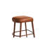 Tabouret de bar en faux cuir brun à hauteur de comptoir avec pieds et repose-pieds en métal, siège rembourré confortable pour îlot de cuisine, pub, comptoir de salle à manger, 2. Forme ovale, design ergonomique, matériau principal en polyuréthane