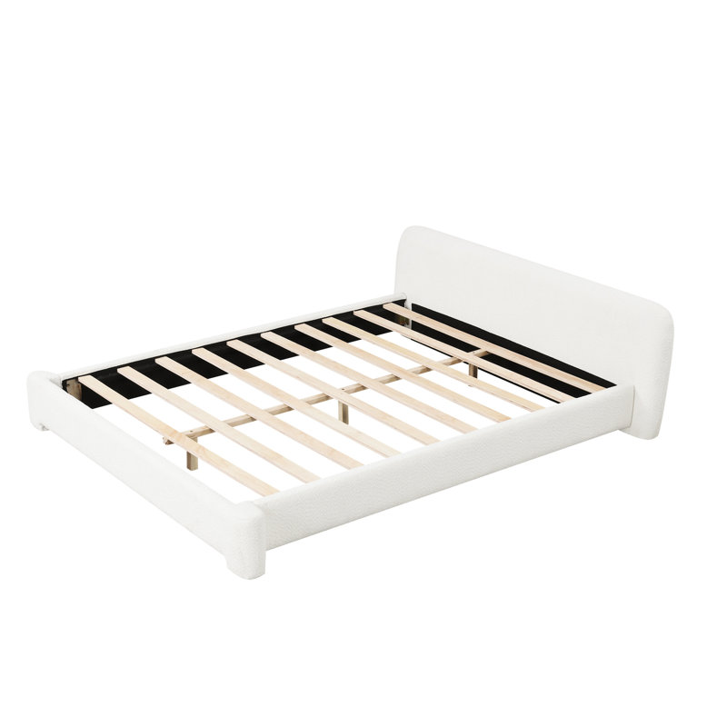 Grand lit tapissier blanc - housse en forme de boucle, siège stable, taille confortable, fabrication