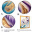 «Blue, Gold and Mauve Abstract Waves IV», peinture sur toile-1264299452-1264299455