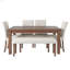 Ensemble de salle à manger moderne 6 pièces, table de cuisine rectangulaire avec 4 chaises et banc rembourrés, idéal pour la salle à manger et le salon-388046850-388046849